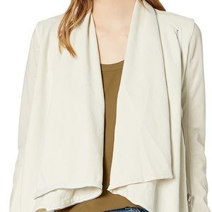 Blanknyc Faux Leather Mixed Media Draped Jacket